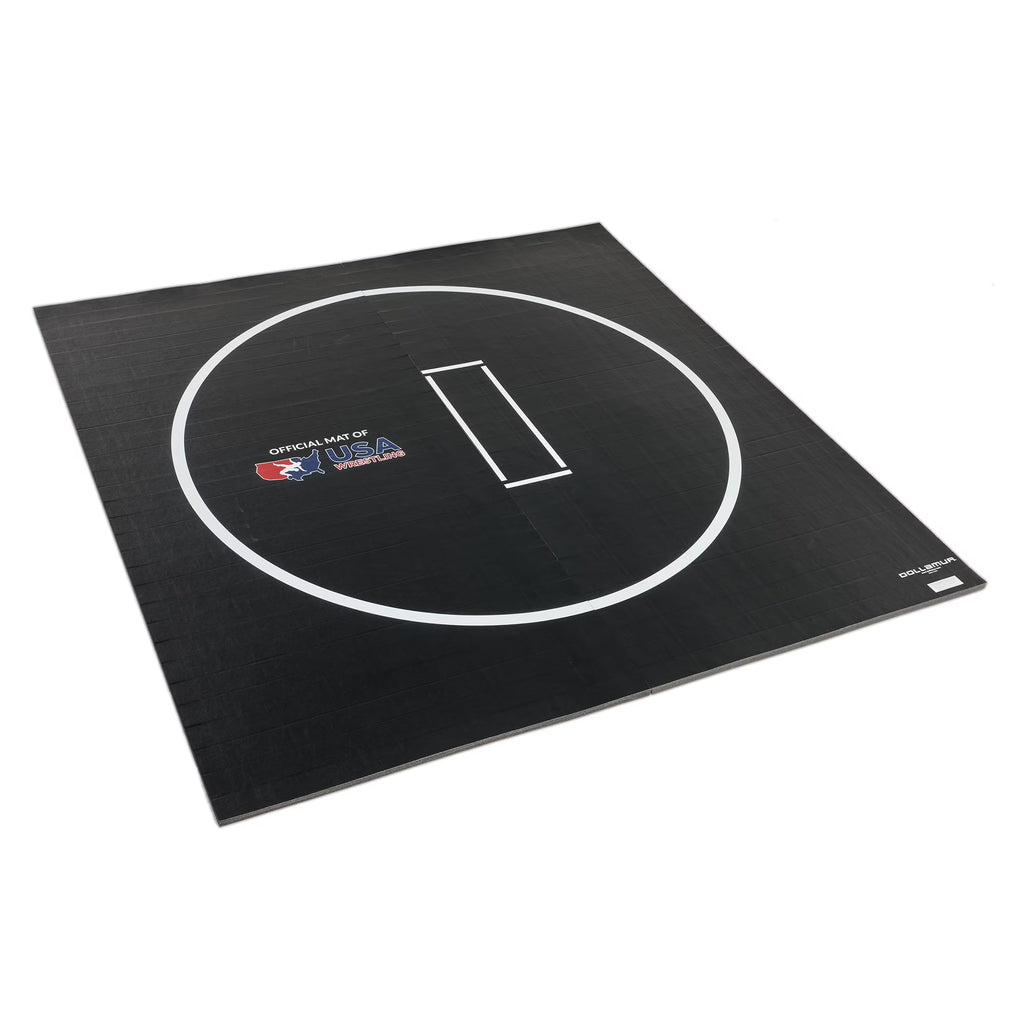 Tapis de lutte Dollamur 10'x10', noir, gymnastique, avec cercles