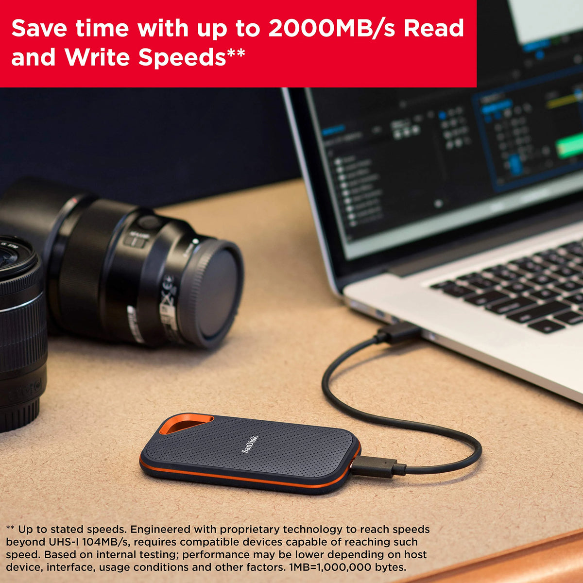 SSD portable SanDisk Extreme PRO 1 To - Jusqu’à 2 000 Mo/s