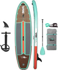 Planche de stand-up paddle gonflable Drift Aero - Planche de SUP et accessoires, y compris pompe, pagaie et plus encore - Motif bois classique, pour adulte, 10'8