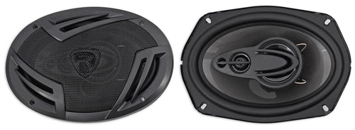 (4) Haut-parleurs pour voiture Rockville RV69.4A 6x9 1000w 4 voies + enceinte pour quatre haut-parleurs